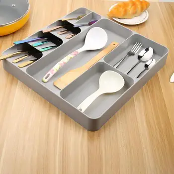 

Practical Drawer Storage Box Tray Spoon Cutlery Separation Storage Case Storage Tool Kitchen Finishing Accessories Gadgets