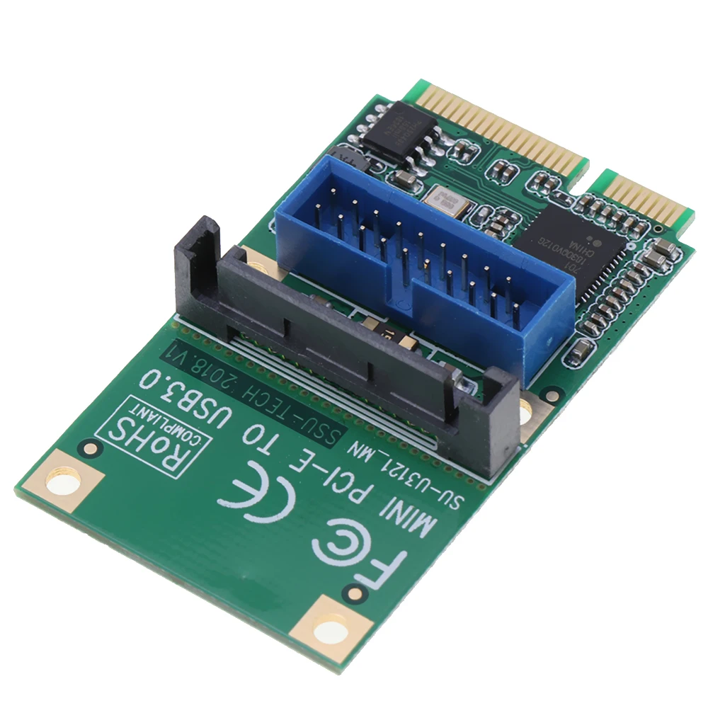 2-Port PCI-E USB 3.0 Express Card, Mini PCI Express 3.0 Hub Controller Adapter with Internal USB 3.0 20-PIN Connector, (U3121)