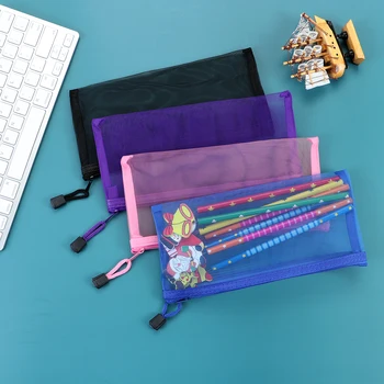 

Mini Portable Travel Cosmetic Bag Fashion Transparent Mesh Makeup Storage Pouch Zipper Make up Pocket Pencil Case