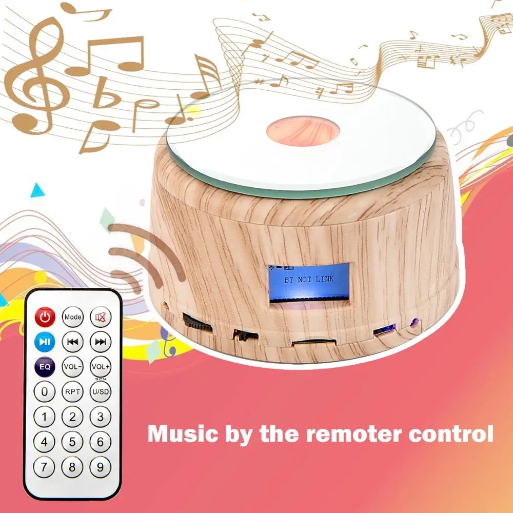 Personalized Photo LED Night Light Wood Base Crystal Photo MP3 Music Swivel Display Bluetooth Lamp RGB Remote Control For gift
