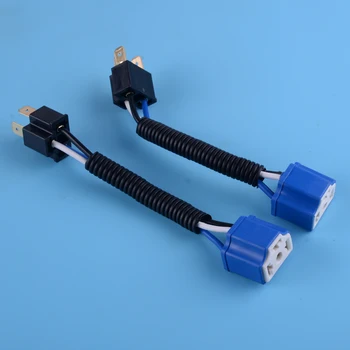 

DWCX 2Pcs Universal H4 Bulb Ceramic Wire Wiring Harness Headlight Socket Connector Plug Extension