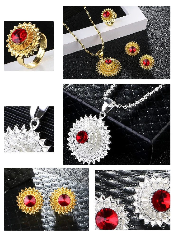 Shamty Small size Africa Ethnic Sets Silver Color Gold Color Beautiful And Elegant Woman Classic Jewelry RBG Accessories A40003