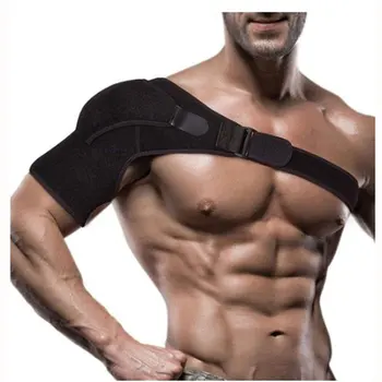 

Neoprene Adjustable Breathable Gym Sports Care Single Shoulder Support Back Brace Guard Strap Wrap Belt Band Pads Black Bandage