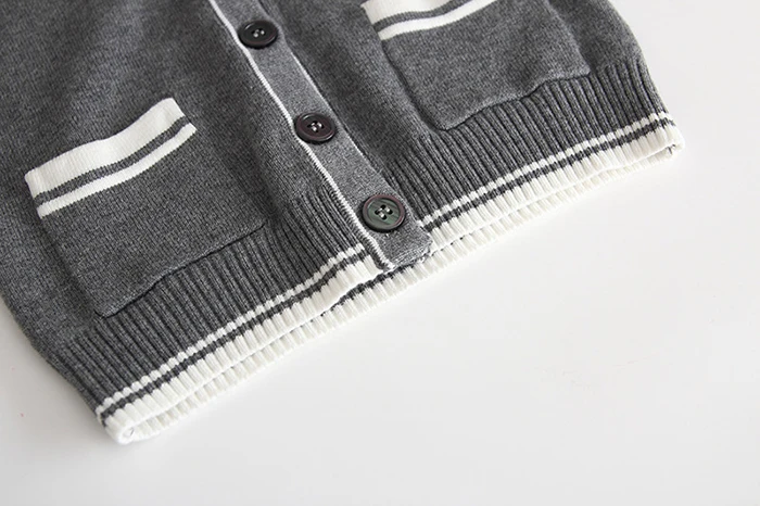 Autumn Toddler Sweater Cardigan New Baby Girls Boys Rib Clip Color Cardigan Sweater Infant Cotton V-neck Double Pocket Shirt