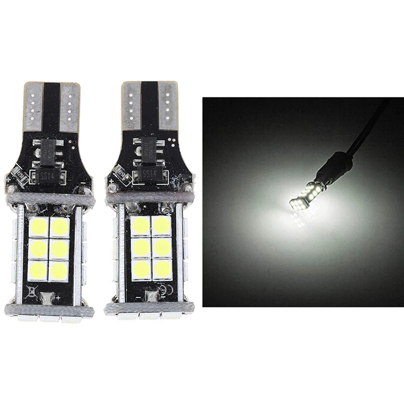 

2 шт. T15 W16W 24 SMD 3030 921 912 светодиодный 5 Вт 7000k Автомобильная резервная копия светильник лампы белого цвета