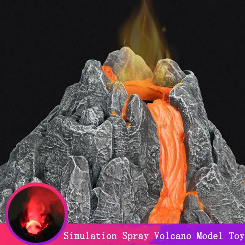 

1Pcs 23x23x14cm Simulation spray volcano model toy Children DIY Light Volcano Toy Ornaments Science Explore Toy Birthday Gift