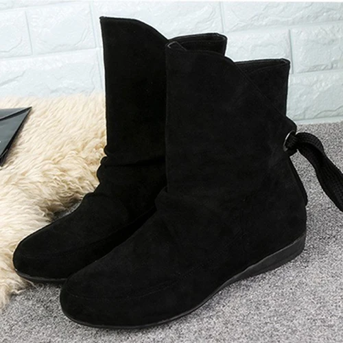 Теплые зимние сапоги; женская повседневная обувь на плоской подошве; женская обувь на платформе; сезон осень-зима; обувь на шнуровке; размер 43; botas mujer invierno; HVT384 - Цвет: Black