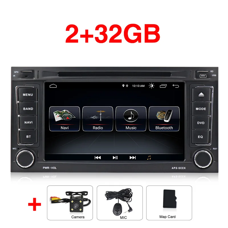 Car Multimedia Player GPS Android 9 2 Din Autoradio Car DVD Player For VW/Volkswagen/Touareg/Transporter T5 Radio FM - Цвет: 32G
