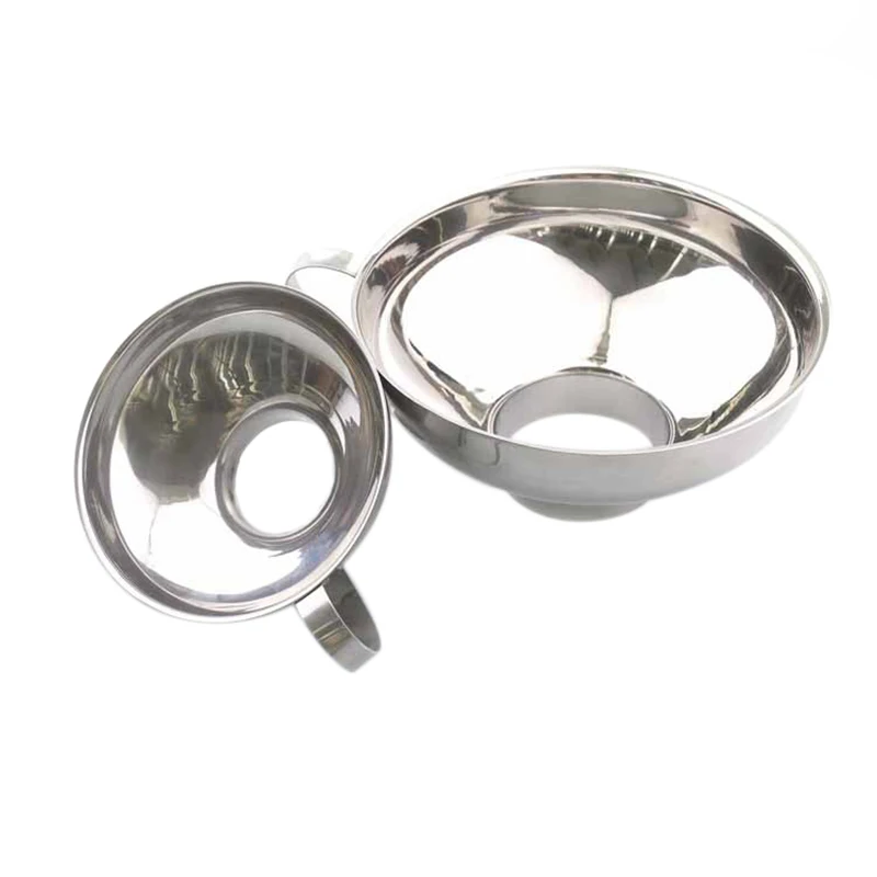 

EASY-2 Pcs Set Funnel for Wide and Regular Jars Useful Stainless Steel Wide Mouth Canning Funnel Large Mouth Funnels for Beans S
