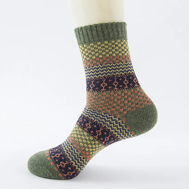 Новые мужские зимние толстые шерстяные носки в стиле ретро, теплые шерстяные носки, 1 пара - Цвет: AG