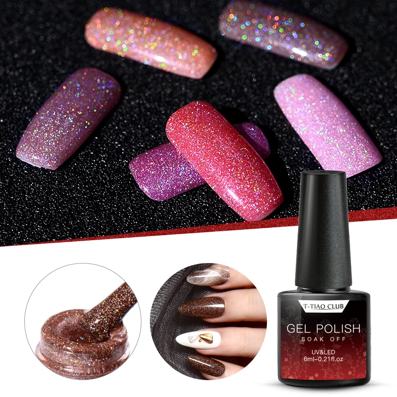 

T-TIAO CLUB Glitter Gel Nail Polish UV Vernis Semi Permanent Soak Off Primer Top Coat Nail Art Nails Gel Hybrid Lacquer Manicure