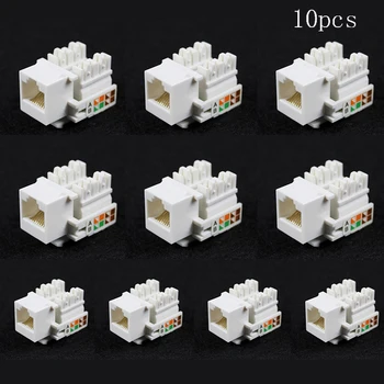 

10pcs Cat5E 8P8C RJ45 LAN Network Ethernet Punch Down Keystone Socket Jack for 568A 568B(258A) wiring schemes Punch Down EIA/TIA