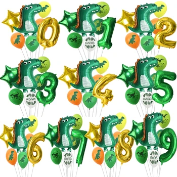 

Jungle Party Cartoon Dinosaur Foil Balloon Green Confetti Balloon Boy Toy Birthday Party Decoration Baby Shower Party Decoration