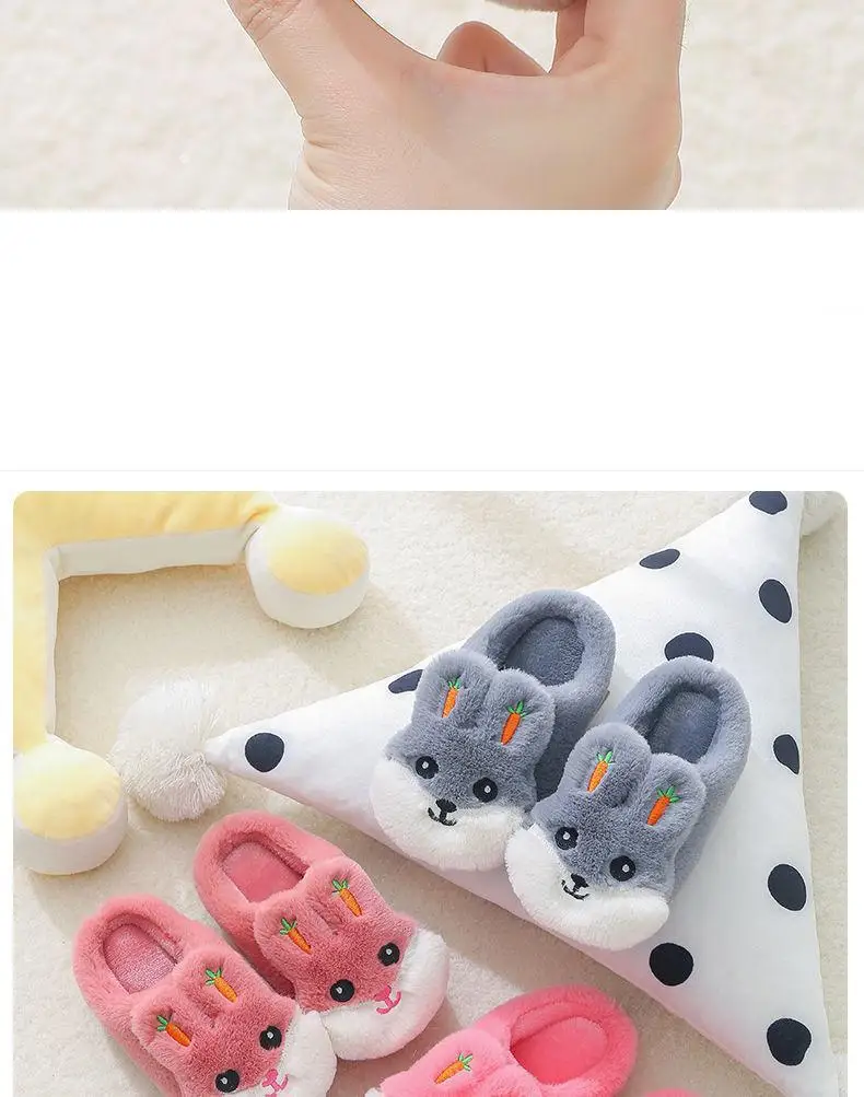 Kids Cotton Slides Autumn Winter Indoor Non-slip Cute Rabbit Non-slip Kids Shoes Home Slippers Fashion Baby Boys Girls Slippers bata children's sandals