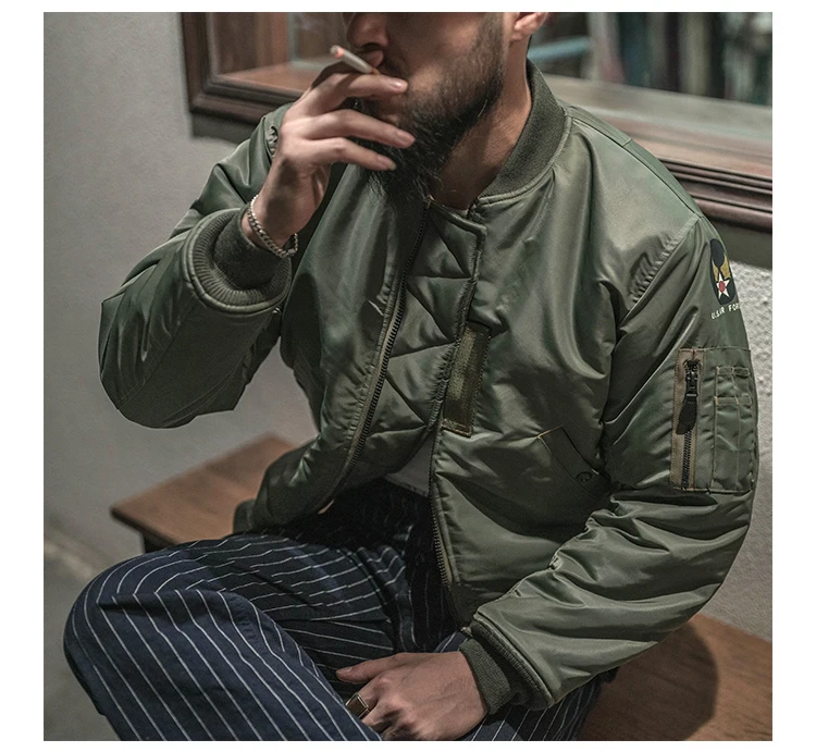 sports jacket Bronson Repro USAF 1955 MA-1 Flight Jacket 50s Winter Men Military Bomber Coat jackets