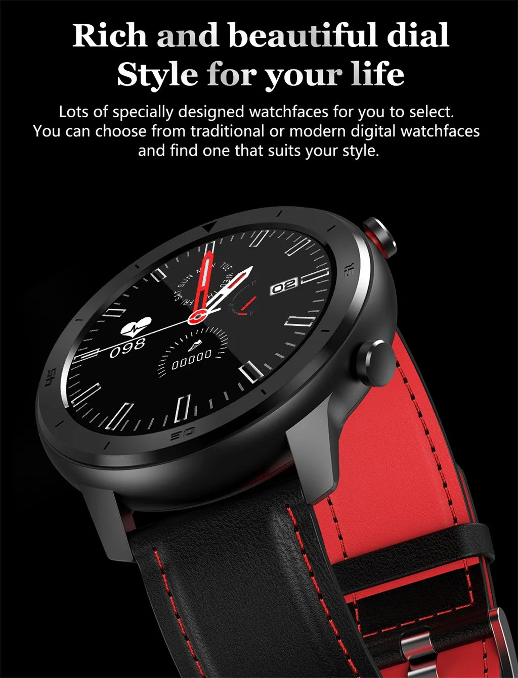 DT78 Смарт часы 1,3 дюймов IP68 Водонепроницаемый Полный Tou-ch экран Smartwatch спортивные Смарт часы фитнес-браслет часы# D1