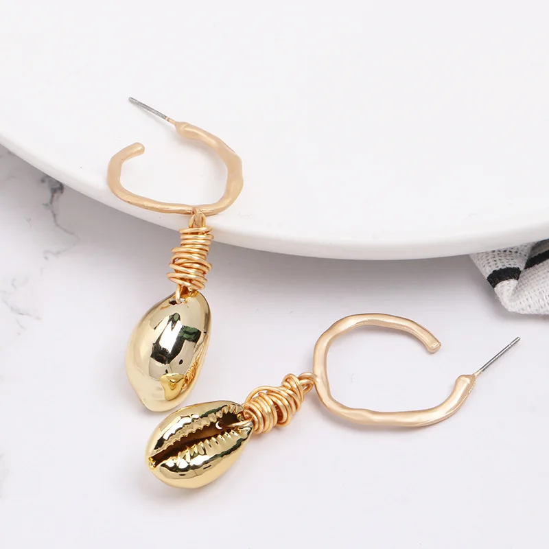 Новые летние серьги в виде ракушки для женщин boho заявка на цвет золота Модные