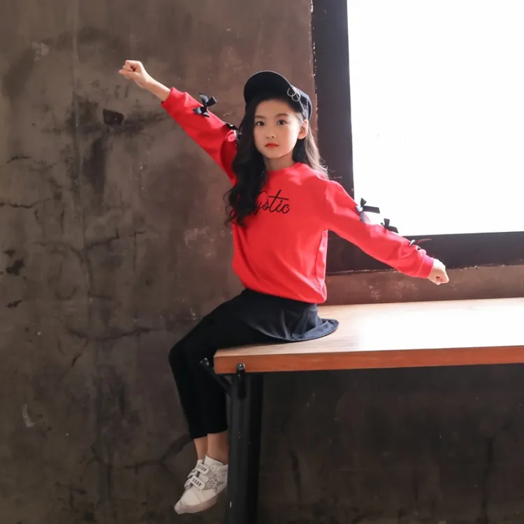 

Girls Spring And Autumn Set 2018 New Style Women's Western Style Fashion Korean-style Fashion Clothing Spring And Autumn Casual