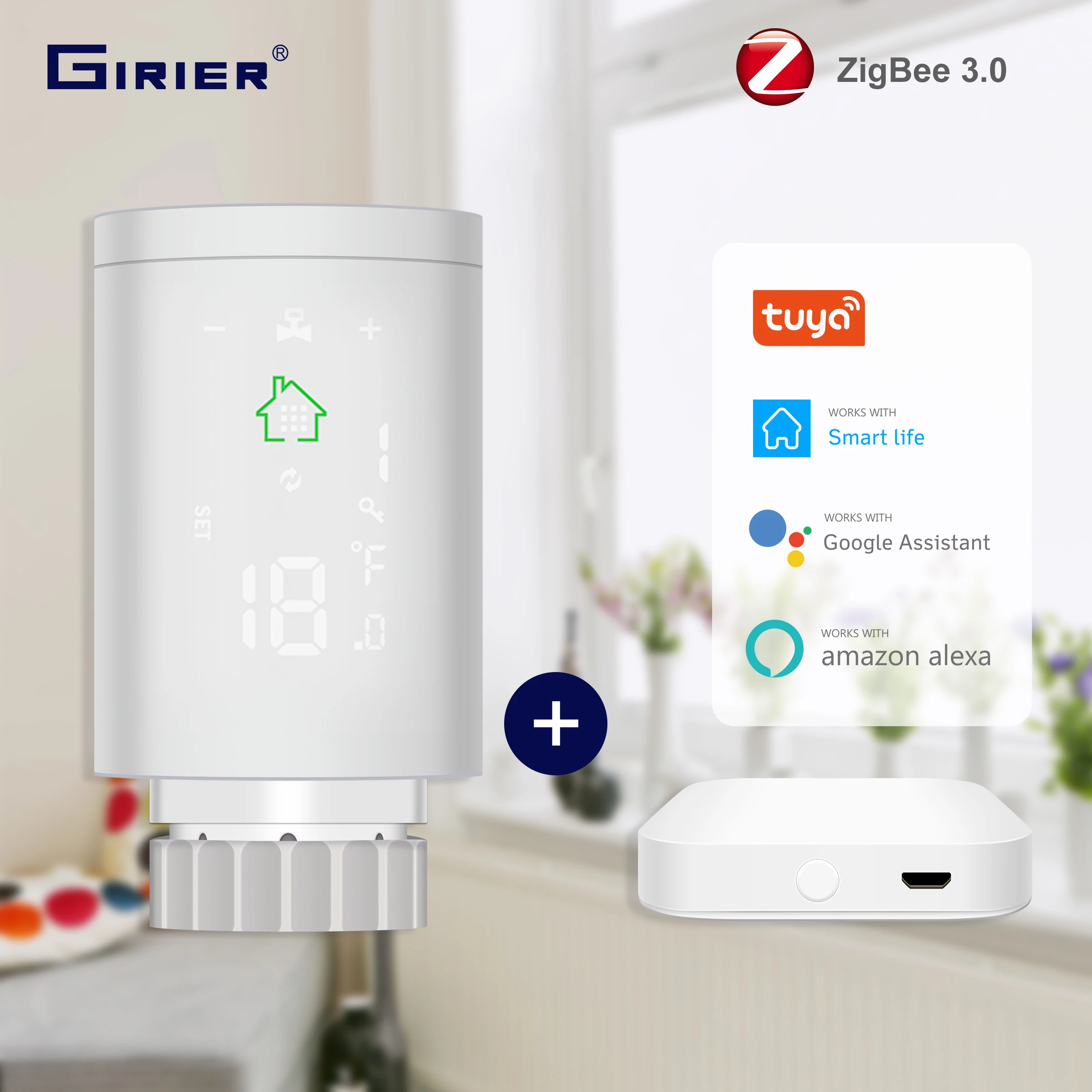 Термостатический клапан радиатора Tuya ZigBee Smart TRV привод для прогашивания