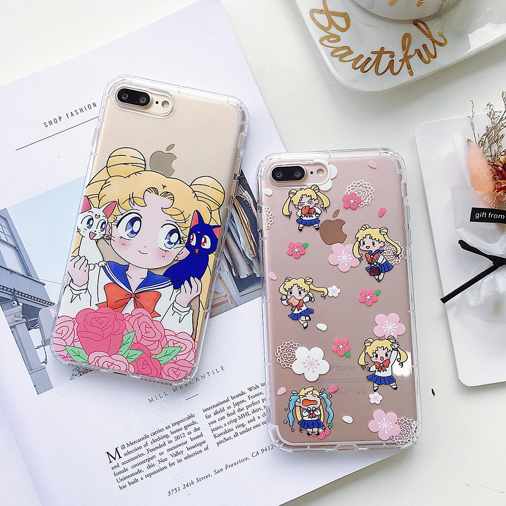 

Cartoon silicone phone case for 6S 7 8 iPhone h and 6 6S 7 8 Plus and iphoneX XS XR XSMAX anti-drop transparent FUNDA