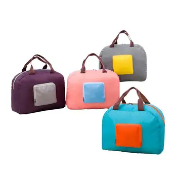 

Convenient Travel Storage Bag Fashion Women Foldable Color Block Multi Pockets Handbag Organizer Bags Pouch дорожная сумка