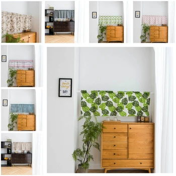 

Lychee Short Kitchen Curtains Printed Polyester Curtain Decorative Window Blackout Curtain 150x45cm