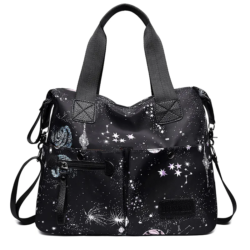 

2020 New Style Oxford Cloth Star Science Fiction Leisure Bag Cool Shoulder Cross-body WOMEN'S Bag Large Capacity