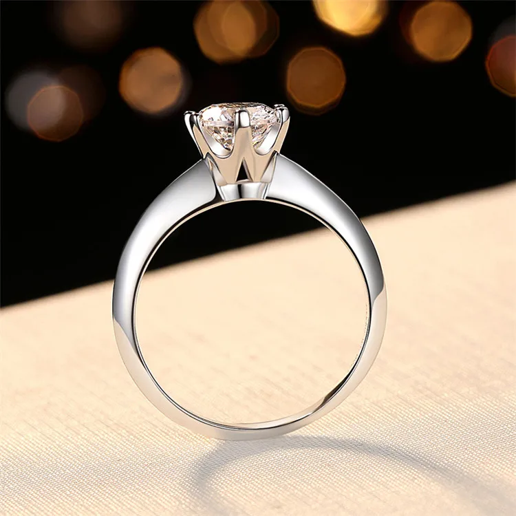 Inbeaut 925 серебро 1-3 карата отличное Сверкающее круглое почти Moissanite кольцо с высоким содержанием углерода похожие обручальные кольца с брилиантами подарок