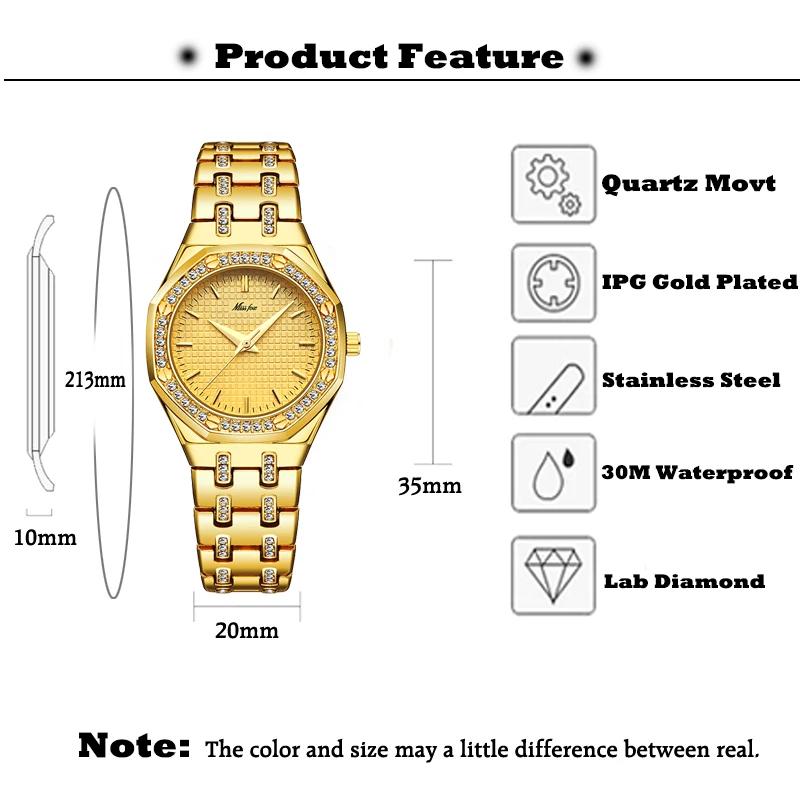 Часы MISSFOX женские кварцевые модные роскошные брендовые классические ювелирные