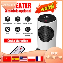 

Portable Electric Space Heater With Thermostat 1500W Safe And Quiet Ceramic Heater Fan For Office Room Desk Indoor Use