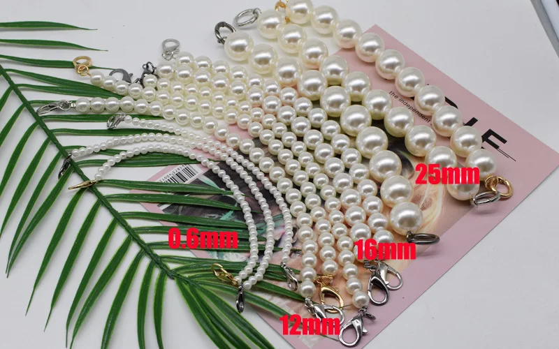Hirigin Acrylic False Pearls Fishion Women Bag Strap Purse Handwear Handbag Strap Replacement Straps For Bags 30Cm Streetwear