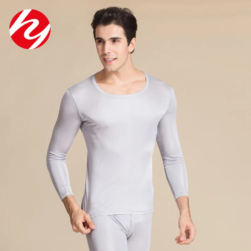 Luxurious Real Silk Knitting Trendy Thermal Underwear Men Thermal