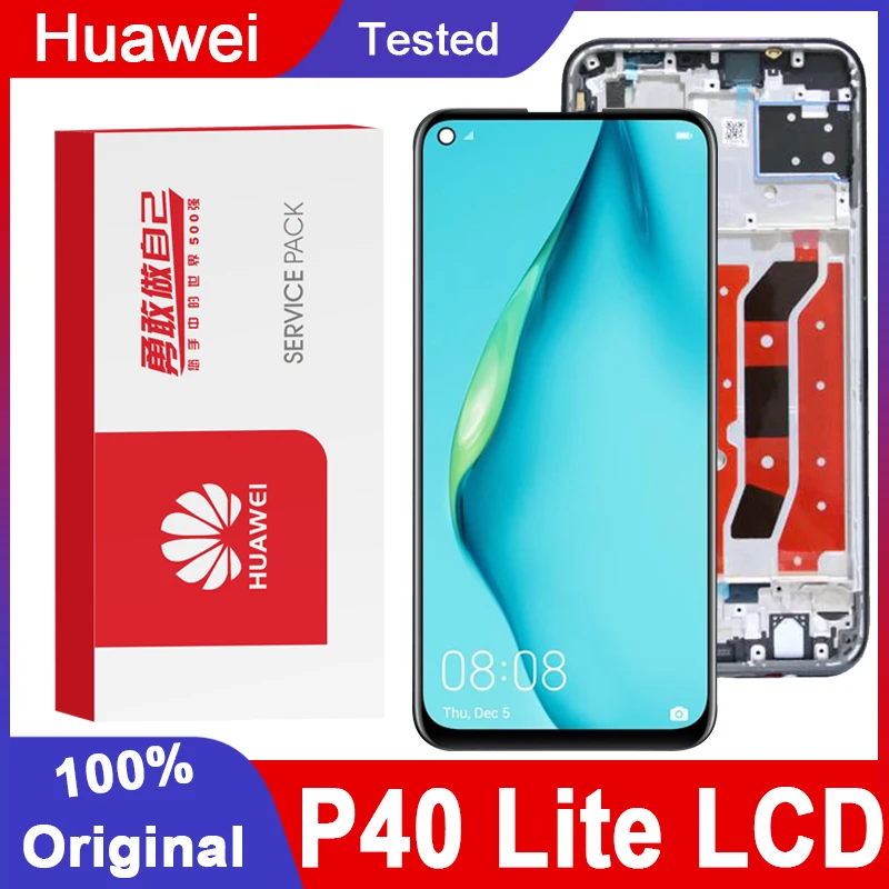 Оригинальный протестированный сменный дисплей 6 4 дюйма с рамкой для Huawei P40 Lite ЖК