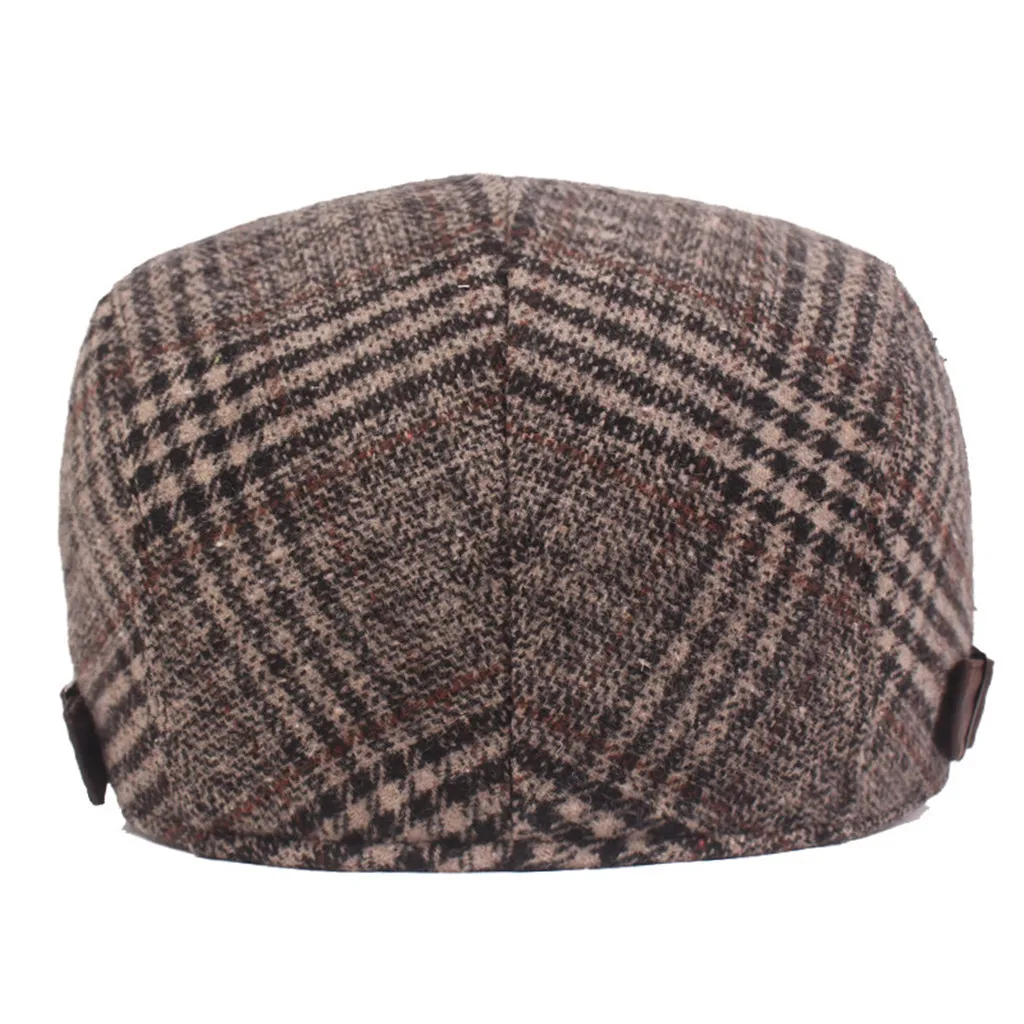 Осенне-зимняя мужская шапка, береты, британский стиль, мягкая Мужская шерстяная Современная плоская кепка плюща, Классическая винтажная клетчатая полосатая кепка, берет