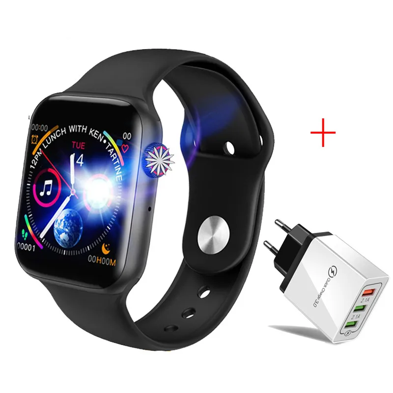Смарт-часы PK iwo 8 Plus/ecg ppg для мужчин, пульсометр против iwo 9, умные часы PK iwo8/iwo10, смарт-часы для женщин/мужчин, для Apple IOS - Цвет: black with Charger