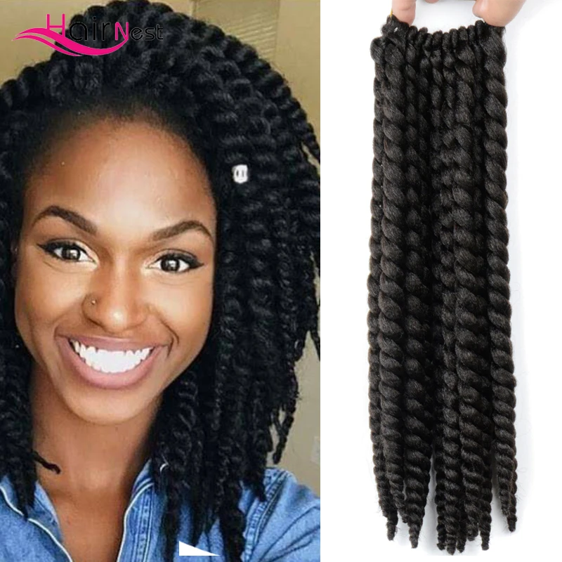 

Hair Nest Havana Mambo Twist Hair 14 Inch Crochet Hair Blonde Purple Ombre Braiding Hair Extensions Synthetic Hair For Women