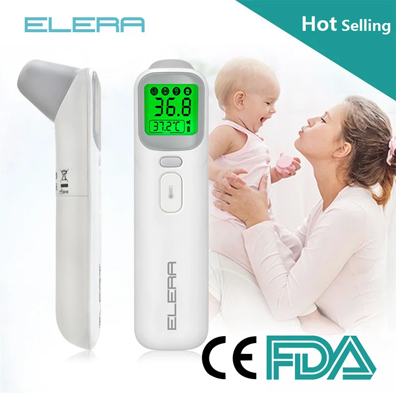 ELERA Baby Thermometer Infrared Digital LCD Body Measurement Forehead Ear Non-Contact Adult Body Fever IR Children Termometro