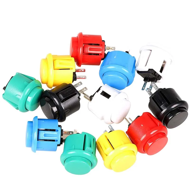 Sanwa OBSF-24 푸시 버튼 DIY 파이팅 스틱 PC 조이스틱 게임 부품에 대 한 2Pcs 24mm OEM 아케이드 단추 스위치 교체
