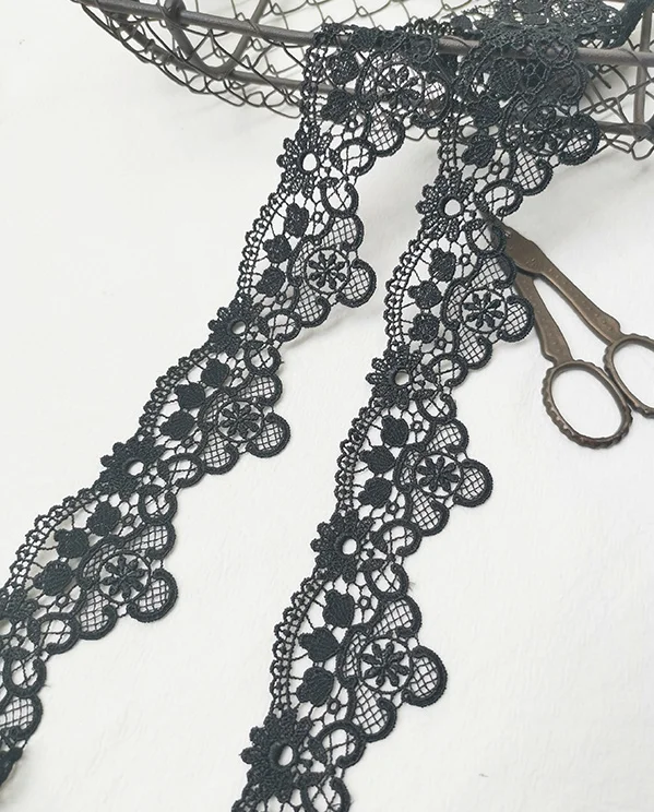 Кружевная ткань для цветов 5 метров черная по лучшей цене аксессуары из кружева