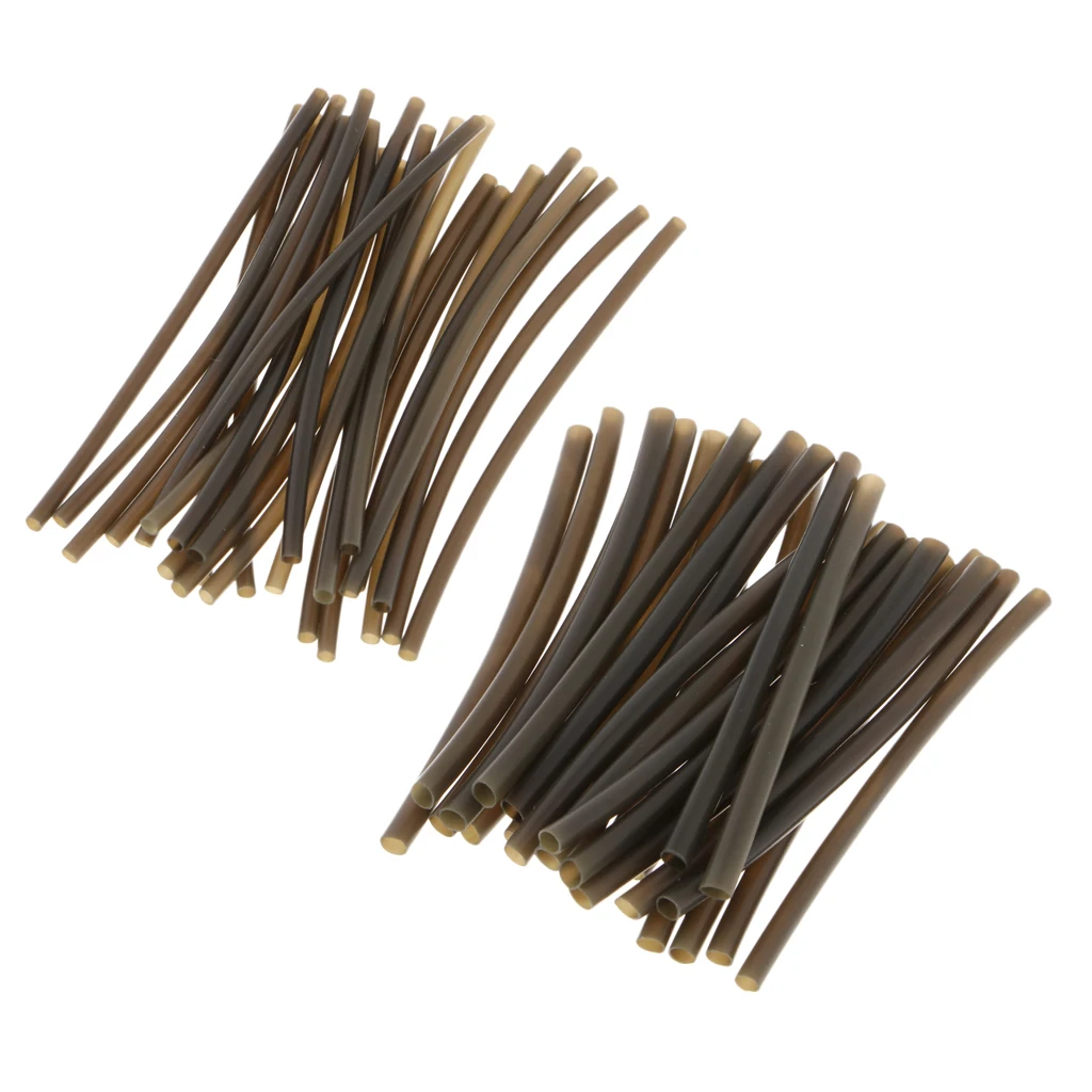 50pcs Heat Shrink Tubing Rig Tube Sleeves Fishing Hair Rigs Hook DIY Terminal Tackle 1mm 2mm