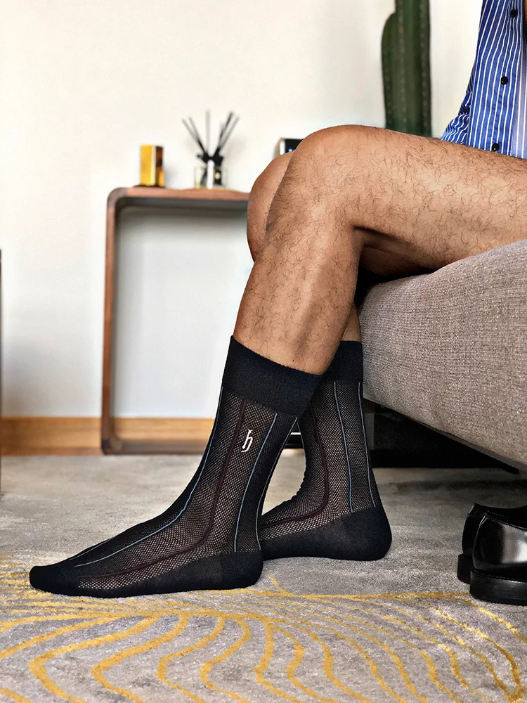

Tube Socks Business Gentleman Dress Men's Cotton Socks Comfortable Ultra-thin Mesh Breathable Cotton Yarn Tube Men's Socks