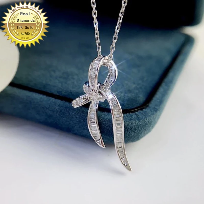 

100% 18K white gold natural diamond necklace all use 0.36ct diamond and have certificate