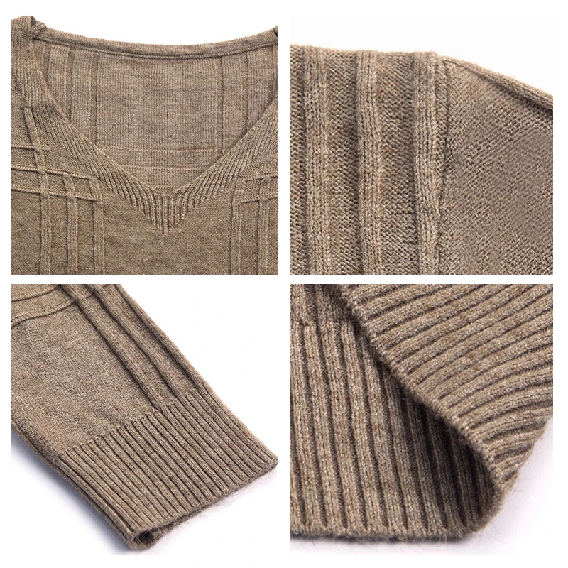 Discount 2019 Autumn Winter Brand Quality Mens Sweaters V Neck Pullovers Men Solid Sweater Men knitted slim fit sweater pullover men