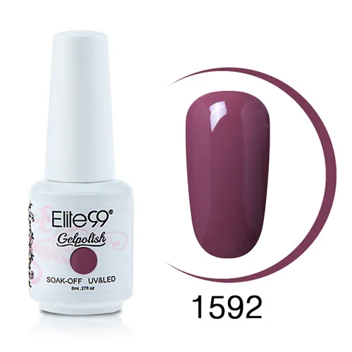 Elite99 Гель-лак для ногтей глянцевый красочный Полупостоянный гель для дизайна ногтей лак для ногтей для маникюра геллак верхнее покрытие Гибридный праймер - Цвет: 1592