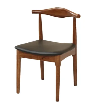 

Horn chair solid wood nordic dining modern minimalist home cafe milk tea shop table and combination back chai