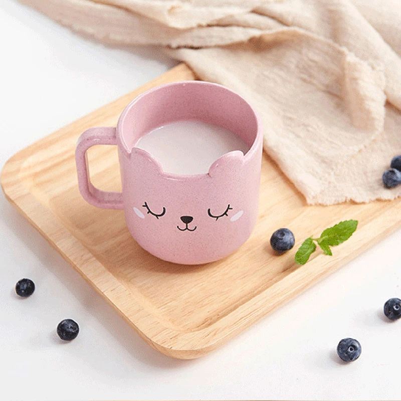 Kids Children Infant Baby Milk Cup with Handle Breakfast Mug Drink Home Cup Cartoon Training Cup