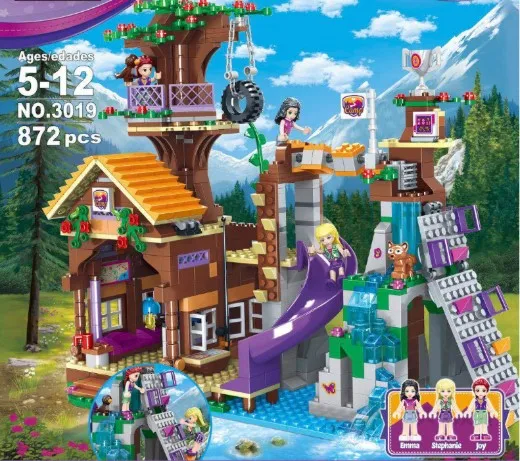 

872 Piece Good Friends Series Adventure Camp Tree House Children's Puzzle Assembled Building Blocks Toys Children Halloween Gift