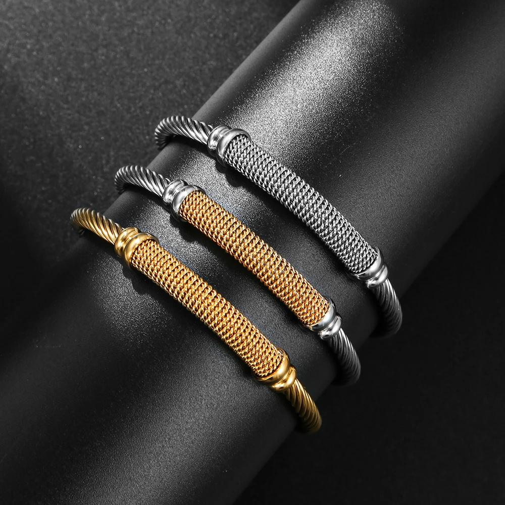 Stainless Steel Bangle Bracelet for Women Men