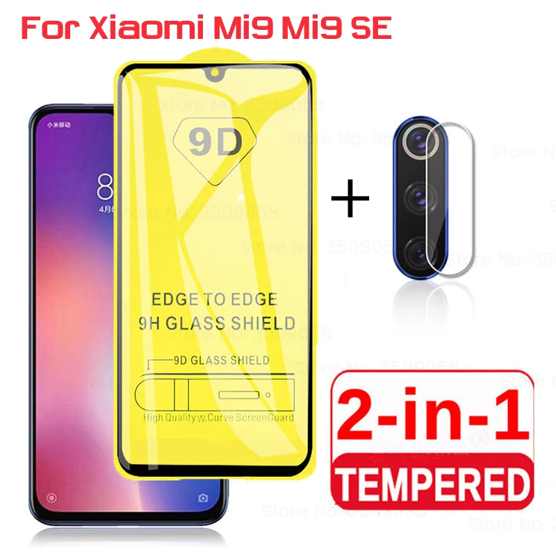 

2-in-1 camera lens glass protector for xiaomi mi 9 safety glass mi9 mi9se screen protective glass on xiomi mi 9 9se film cover