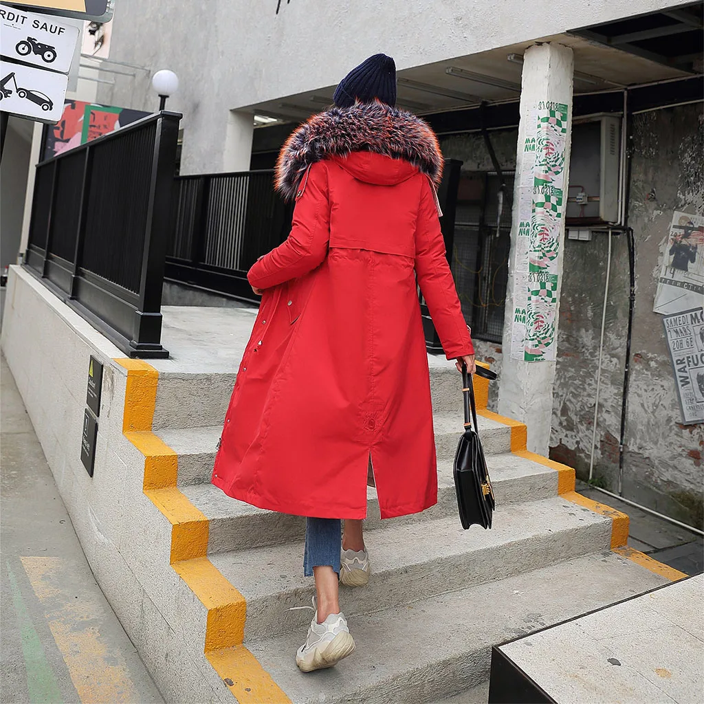 Зимняя женская теплая куртка стиль Мода с капюшоном утолщение хлопок полосатый каждодневный свободный большой размер женские парки# J30